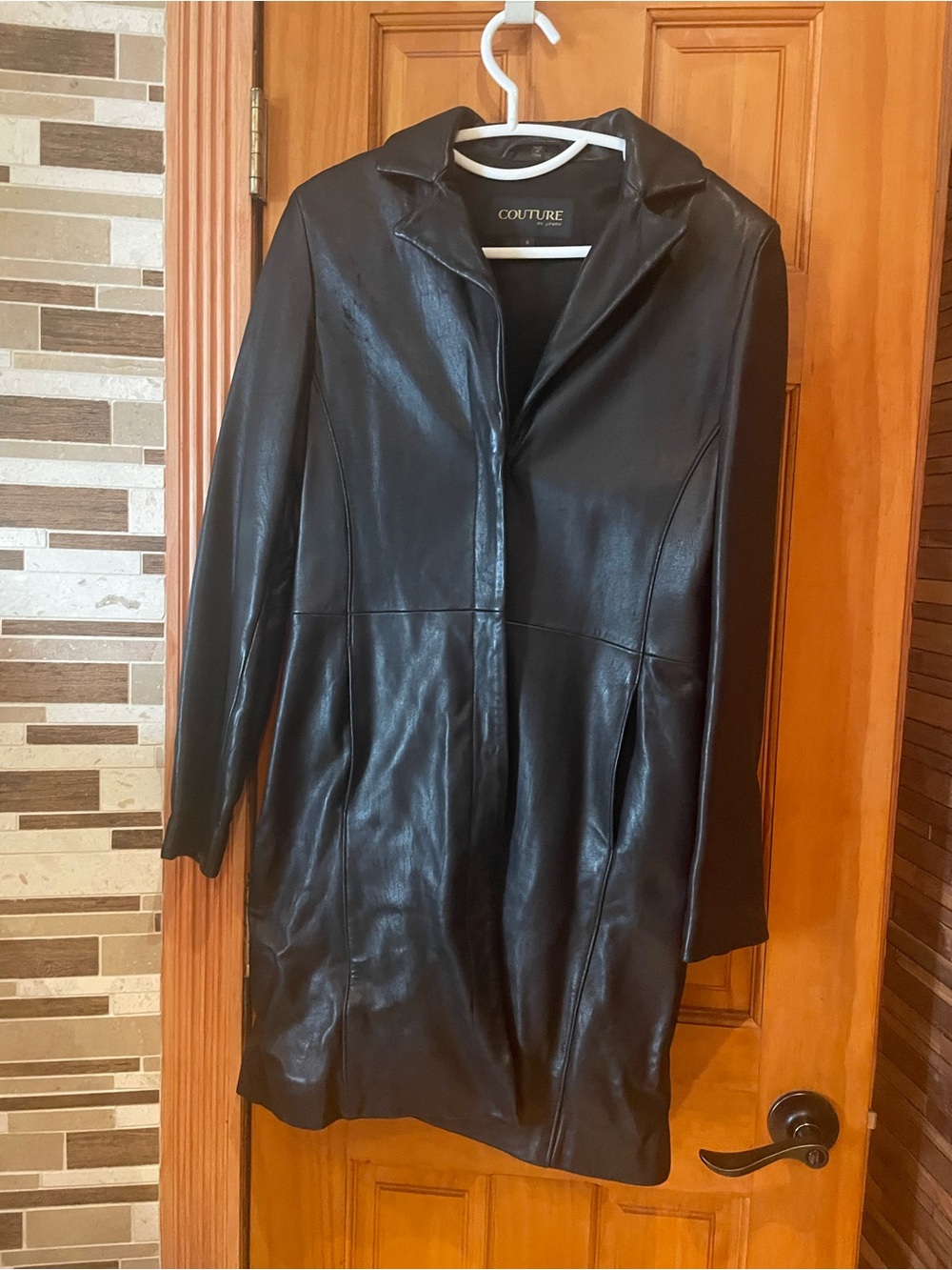 Women's Black Leather Coat